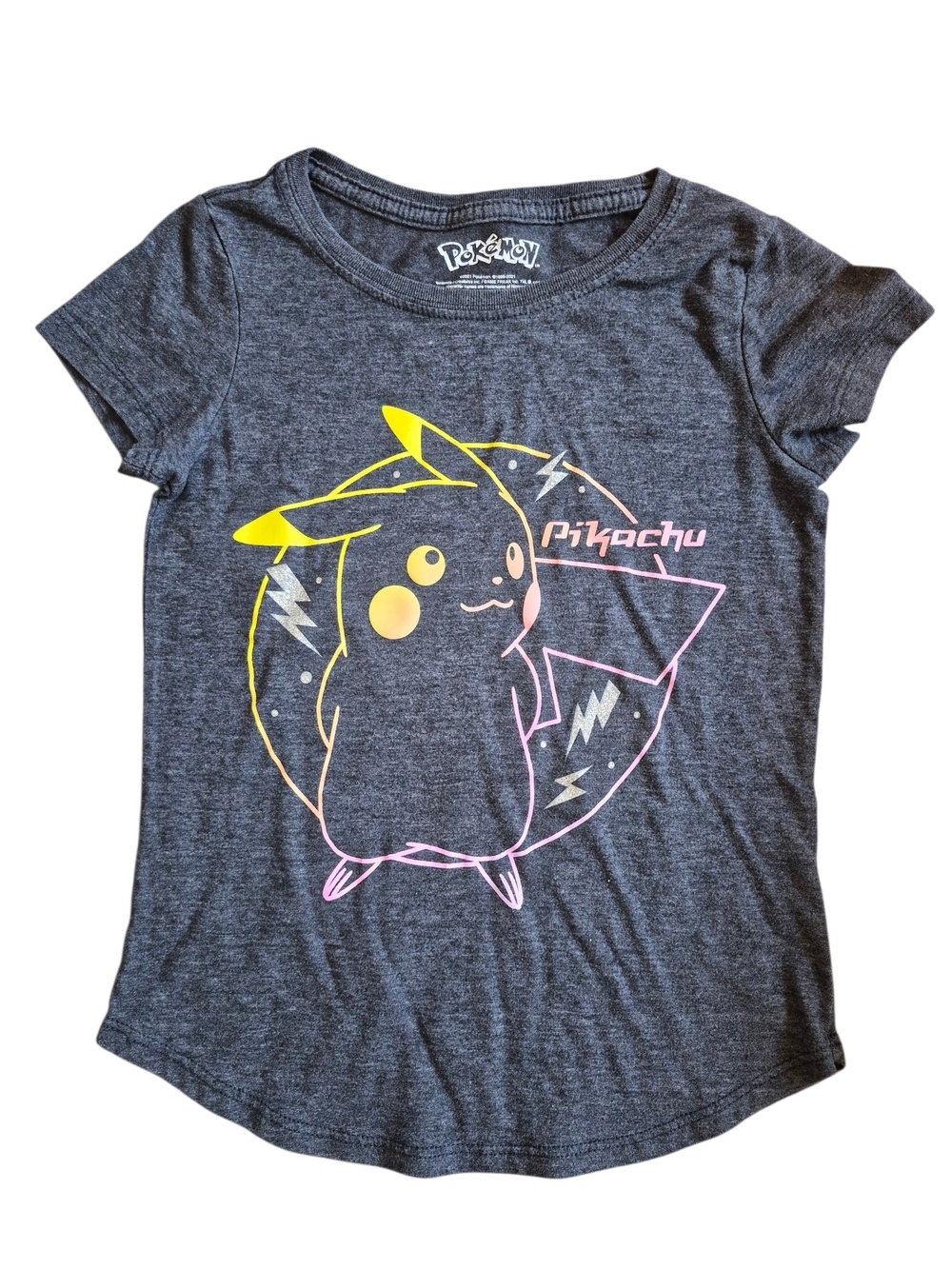 Pokemon Graphic Tee - Charcoal with White